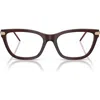 Emporio Armani 54mm Cat Eye Optical Glasses In Brown
