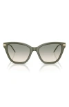Emporio Armani 54mm Gradient Cat Eye Sunglasses In Green