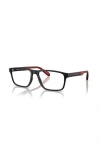 Emporio Armani 54mm Rectangle Optical Glasses In Black
