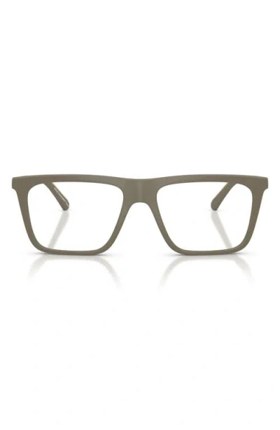 Emporio Armani 0ea4258 Matte Olive Green Rectangular Frame Eyeglasses In Yellow