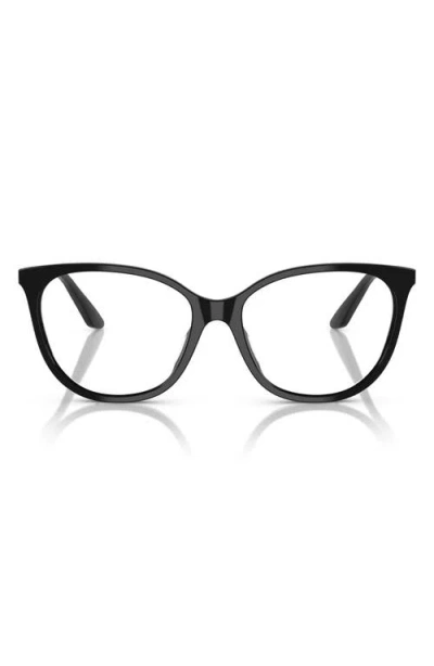 Emporio Armani 55mm Cat Eye Optical Glasses In Black