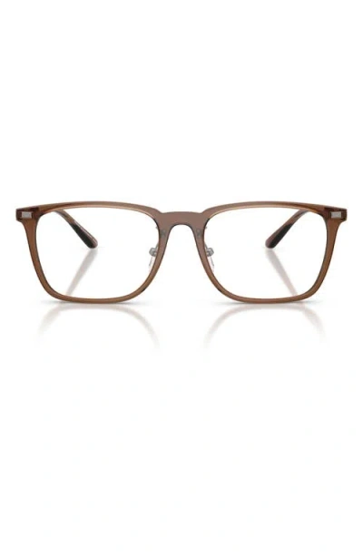 Emporio Armani 55mm Pillow Optical Glasses In Brown