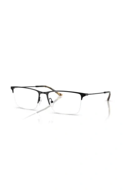 Emporio Armani 55mm Rectangle Optical Glasses In Black