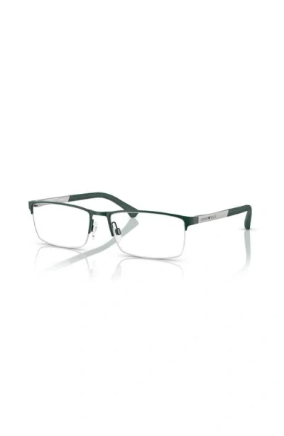 Emporio Armani 55mm Rectangle Optical Glasses In Black