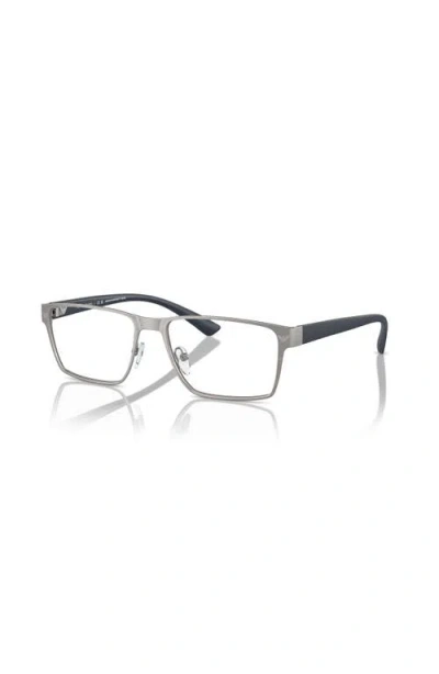 Emporio Armani 55mm Rectangle Optical Glasses In Gray
