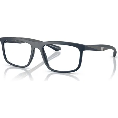 Emporio Armani 55mm Square Optical Glasses In Black