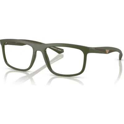 Emporio Armani 55mm Square Optical Glasses In Green