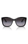Emporio Armani 56mm Gradient Square Sunglasses In Black