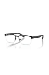 Emporio Armani 56mm Irregular Optical Glasses In Black