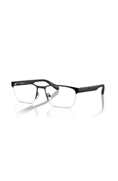Emporio Armani 56mm Irregular Optical Glasses In Black