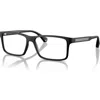 Emporio Armani 56mm Rectangle Optical Glasses In Black