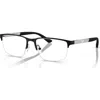 Emporio Armani 56mm Rectangle Optical Glasses In Black