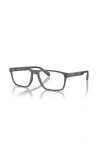 Emporio Armani 56mm Rectangle Optical Glasses In Gray
