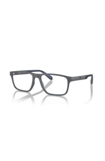 Emporio Armani 56mm Rectangle Optical Glasses In Gray
