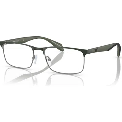 Emporio Armani 56mm Rectangle Optical Glasses In Green