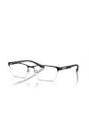 Emporio Armani 57mm Rectangle Optical Glasses In Black