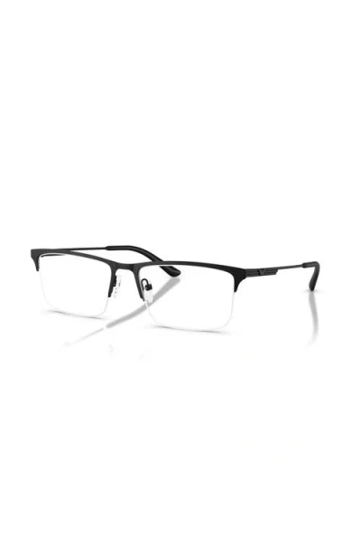 Emporio Armani 57mm Rectangle Optical Glasses In Black