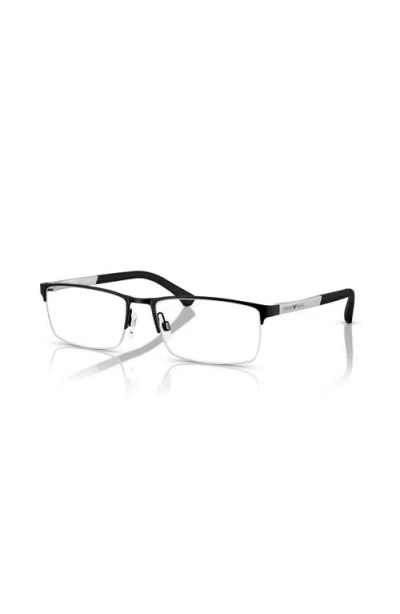 Emporio Armani 57mm Rectangle Optical Glasses In Metallic