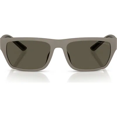 Emporio Armani 57mm Rectangle Sunglasses In Gray