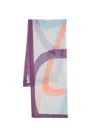 Emporio Armani Abstract-print Pleated Long Scarf In Multi
