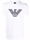 Emporio Armani White Crewneck T-shirt With Logo Embroidery On The Front In White