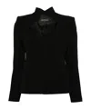 Emporio Armani A Blazer With A Missing Corner Lapel In Black