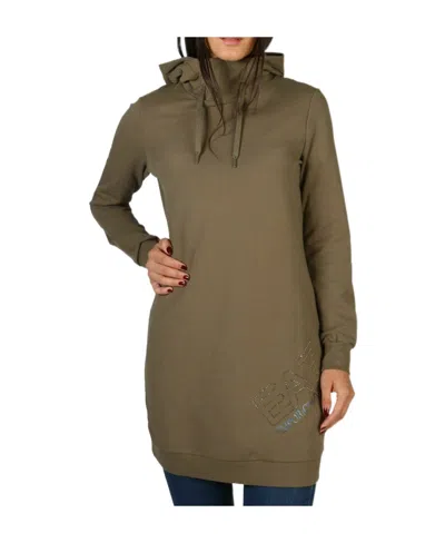 Emporio Armani A Hooded, Long-sleeved Dress In Green