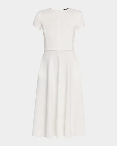 Emporio Armani A-line Milano Jersey Dress In White