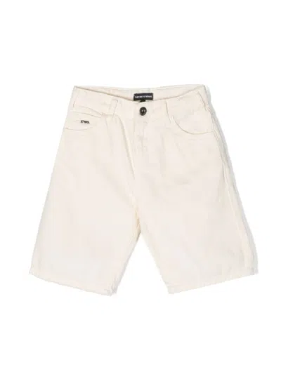 Emporio Armani Kids' Above-knee Cotton Shorts In Neutrals