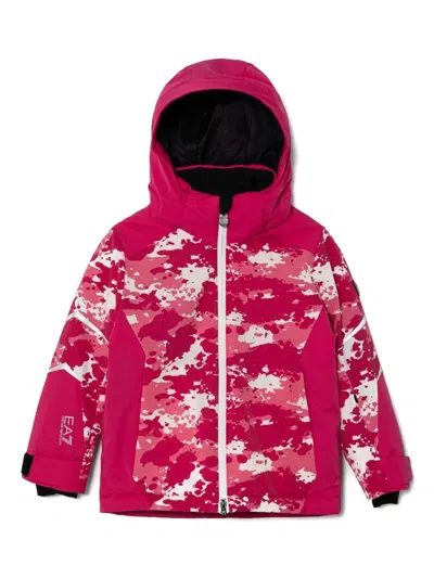 Emporio Armani Kids' Abstract-pattern Jacket In Pink
