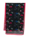 Emporio Armani Sheer Fabric Rectangular Scarf With Abstract Pattern In Black