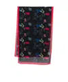 Emporio Armani Sheer Fabric Rectangular Scarf With Abstract Pattern In Black