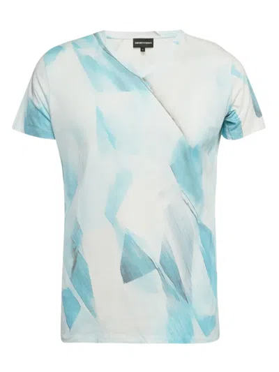 Pre-owned Emporio Armani Abstract-print T-shirt In Blue