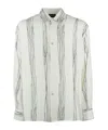 Emporio Armani Striped Long Sleeve Shirt In White