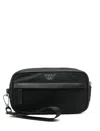 Emporio Armani Men's Logo Nylon Beuaty-case In Black