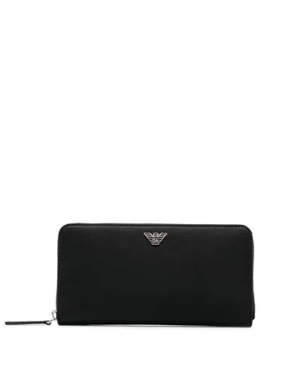 Emporio Armani Classic Continental Wallet In Black