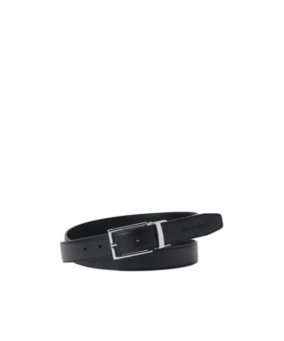 Emporio Armani Adjustable Waist Belt In Black