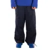 Emporio Armani Adjustable Zip Drawstring Trouser In Blue