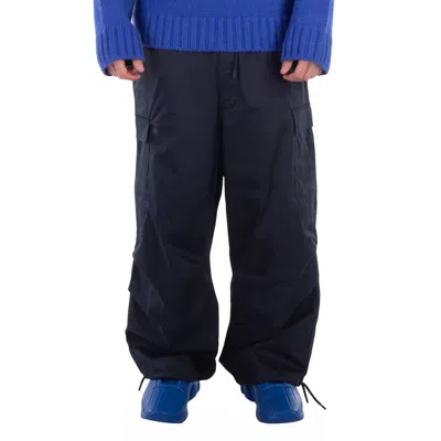 Emporio Armani Adjustable Zip Drawstring Trouser In Blue