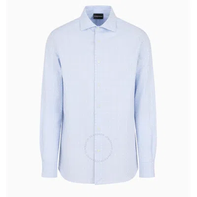EMPORIO ARMANI EMPORIO ARMANI ALL-OVER JACQUARD LOGO PATTERN COTTON SHIRT