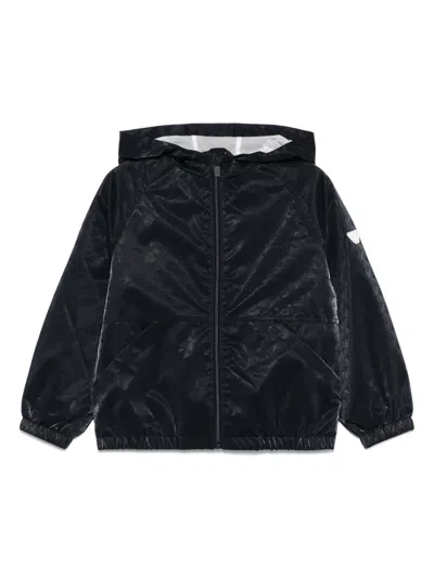 Emporio Armani Kids' All-over Logo Jacket In 蓝色