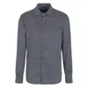 Emporio Armani Printed Stretch-cotton Shirt With Button-down Collar