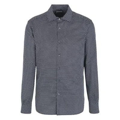 EMPORIO ARMANI EMPORIO ARMANI ALL-OVER LOGO PRINT COTTON SHIRT