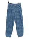 Emporio Armani All-over Logo Print Jeans In Blue