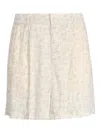 Emporio Armani White Allover Logo Bermuda Shorts In Nude