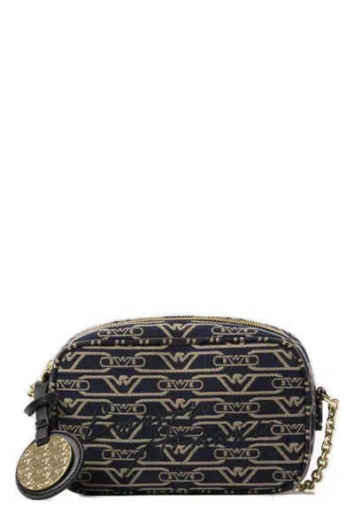 Emporio Armani All-over Monogram Jacquard Camera Case In Black