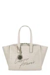Emporio Armani All-over Monogram Medium Shopper Bag In Brown