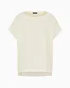 Emporio Armani Official Store All-over Rectangle-motif Top With Side Slits In Avorio
