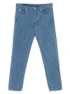 Emporio Armani Allover Logo Denim Jeans In Black