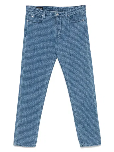 EMPORIO ARMANI EMPORIO ARMANI ALLOVER LOGO DENIM JEANS